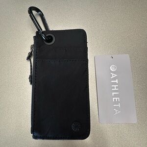 Athleta Black Phone Case with Clip nwt